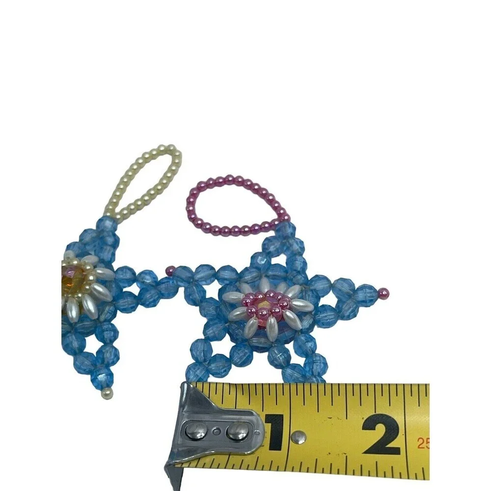 Beaded Star Christmas Ornament Handmade Lot 2